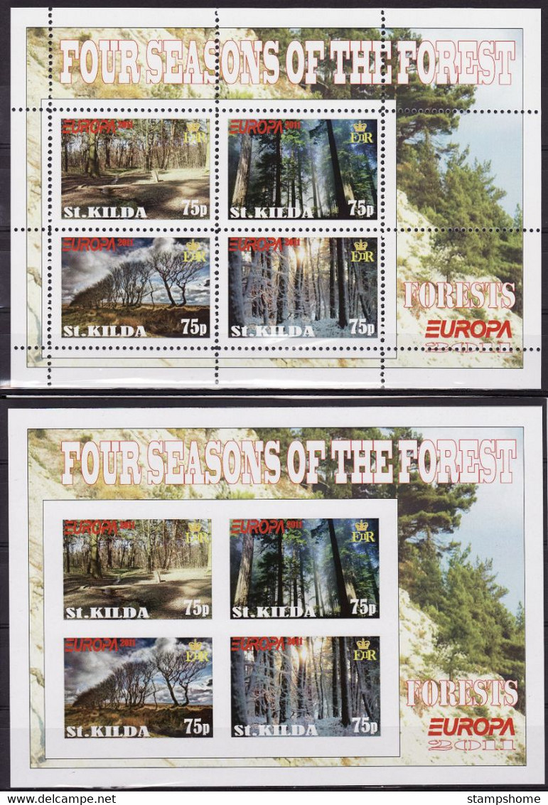St. Kilda - 2011 - Europa Thema & Forests - 2.Mini S/Sheet (imp.+perf.) Private İssue ** MNH - Local Issues