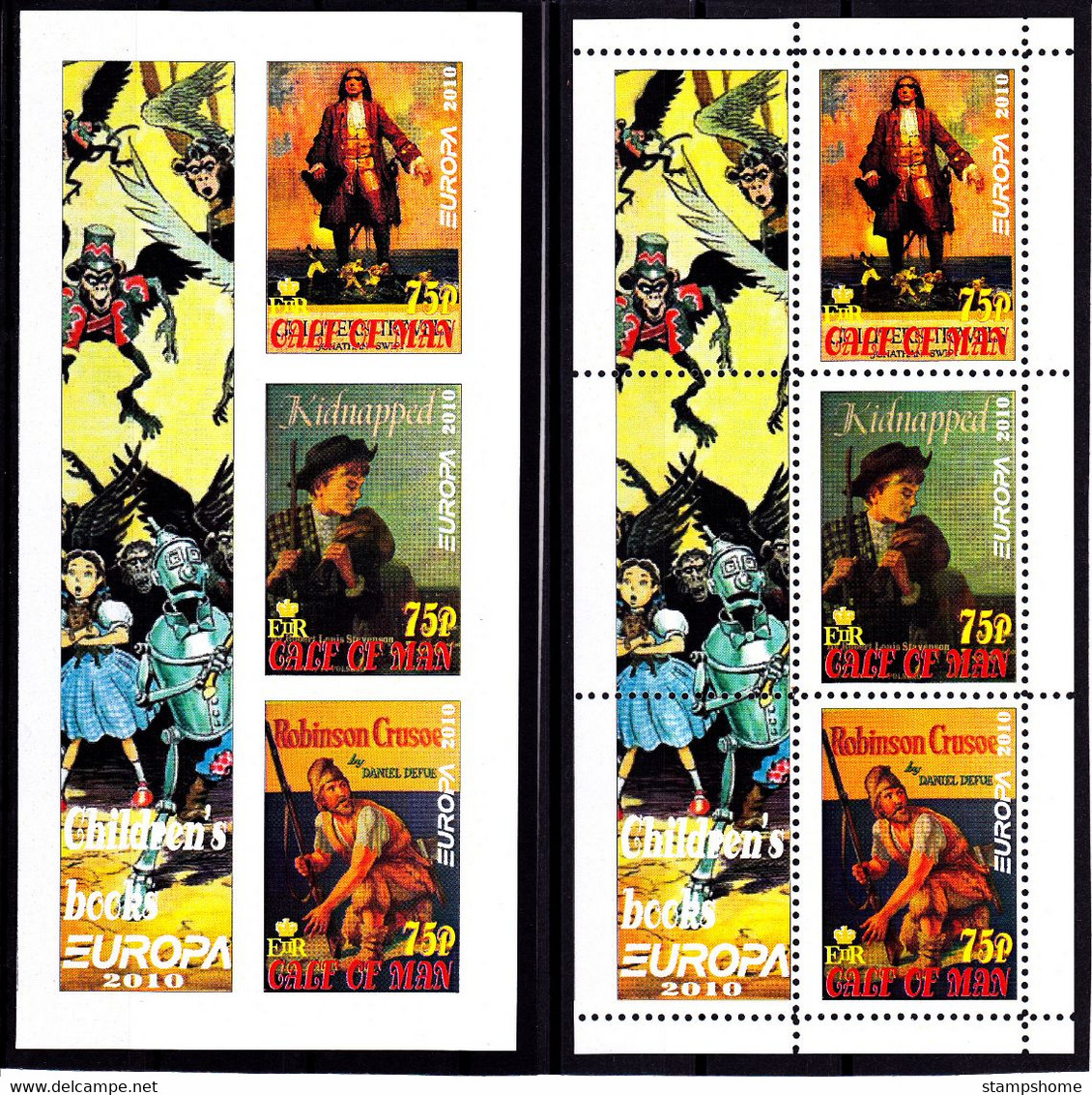 Galf Of Man - 2010 - Europa Thema & Child. Books - 2.Mini S/Sheet (imp.+perf.) Private İssue ** MNH - Local Issues