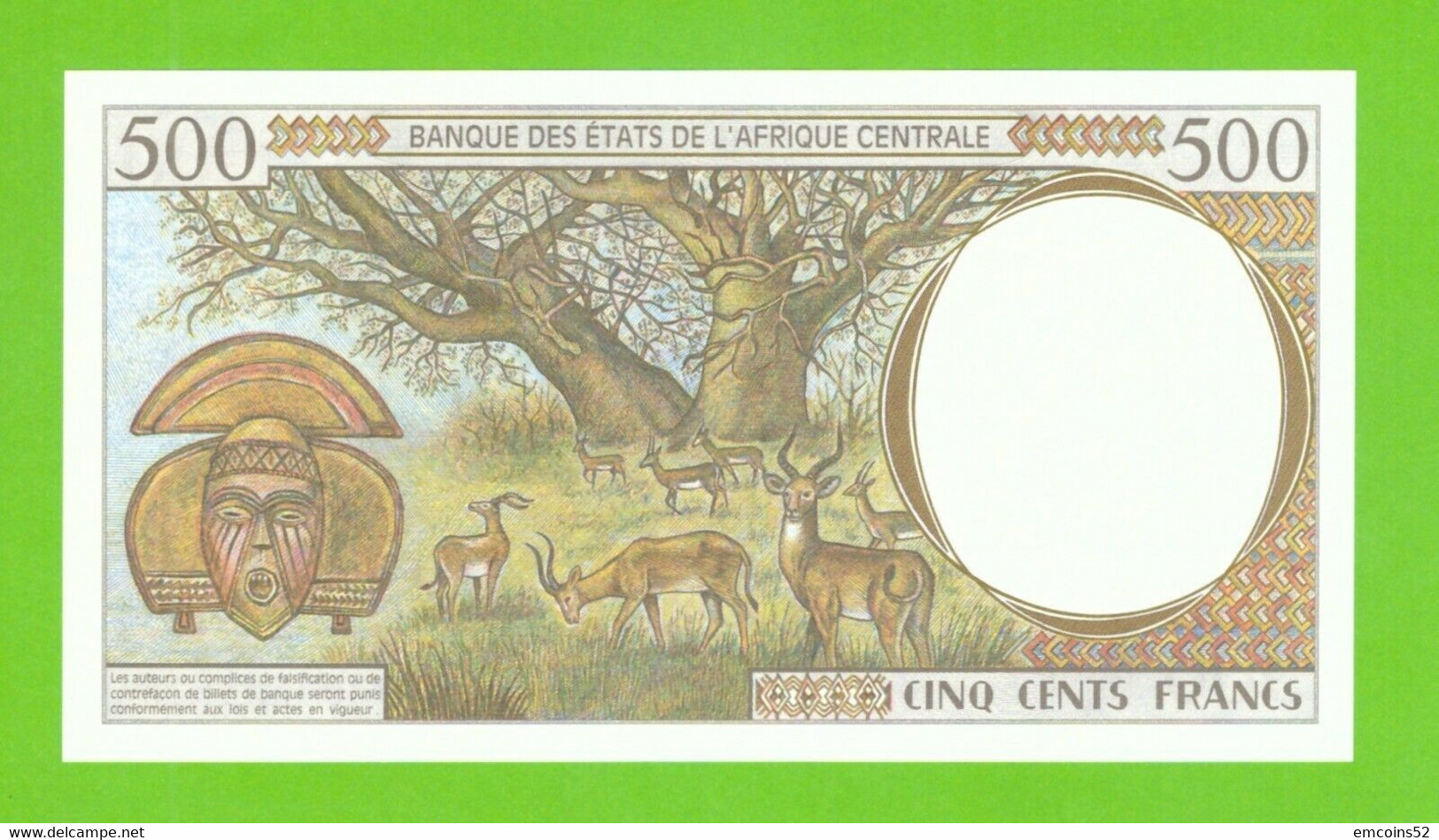CAMEROUN C.A.S. 500 FRANCS 1993  P-201Ea   UNC - Central African States