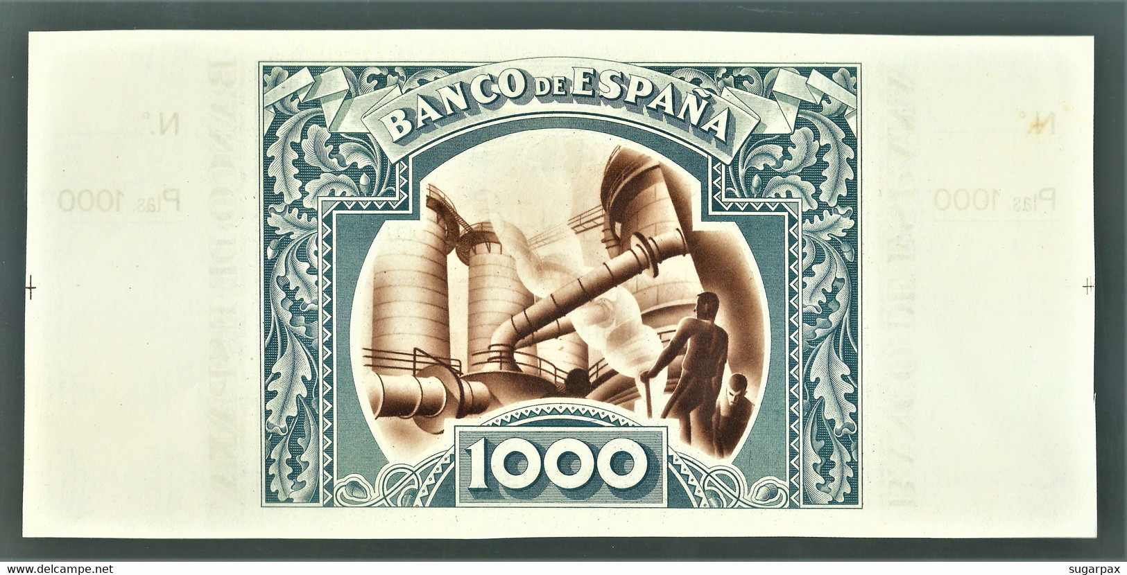 ESPAÑA ( Bilbao ) 1000 Pesetas 1.1.1937 - Pick S 567.b.s - Large Banknote ( 254 X 120 ) Mm - With Counterfoil Civil War - 1000 Peseten