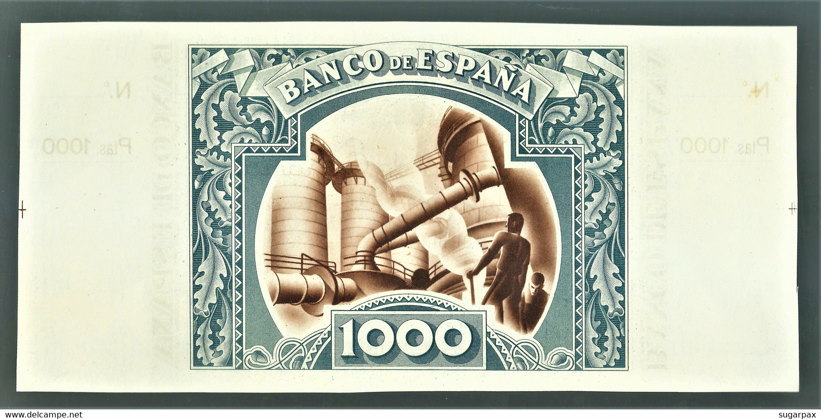 ESPAÑA ( Bilbao ) 1000 Pesetas 1.1.1937 - Pick S 567.b.s - Large Banknote ( 254 X 120 ) Mm - With Counterfoil Civil War - 1000 Pesetas