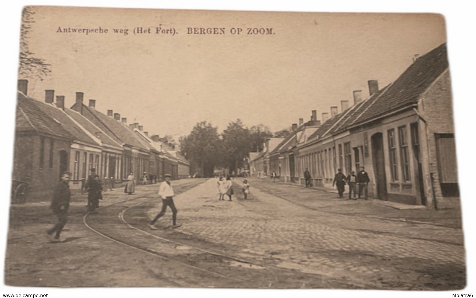 #1052 - Antwerpsche Weg (Het Fort), Bergen Op Zoom 1913 (NB) - Bergen Op Zoom