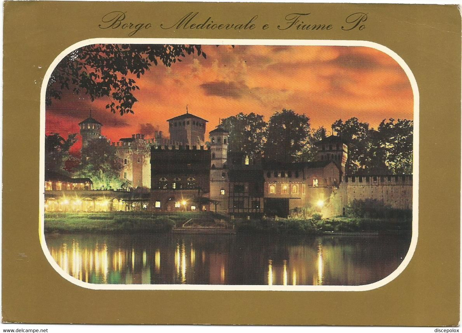 M3763 Torino - Fiume Po E Borgo Medioevale - Panorama Notturno - Notte Nuit Night Nacht Noche / Viaggiata 1972 - Fiume Po