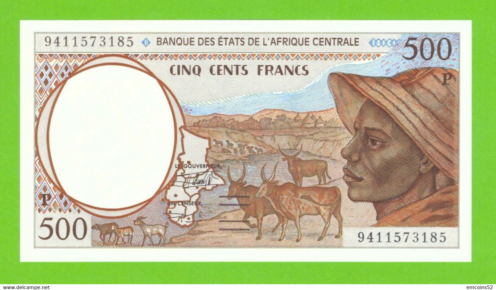 CHAD C.A.S. 500 FRANCS 1994  P-601Pb UNC - Tchad