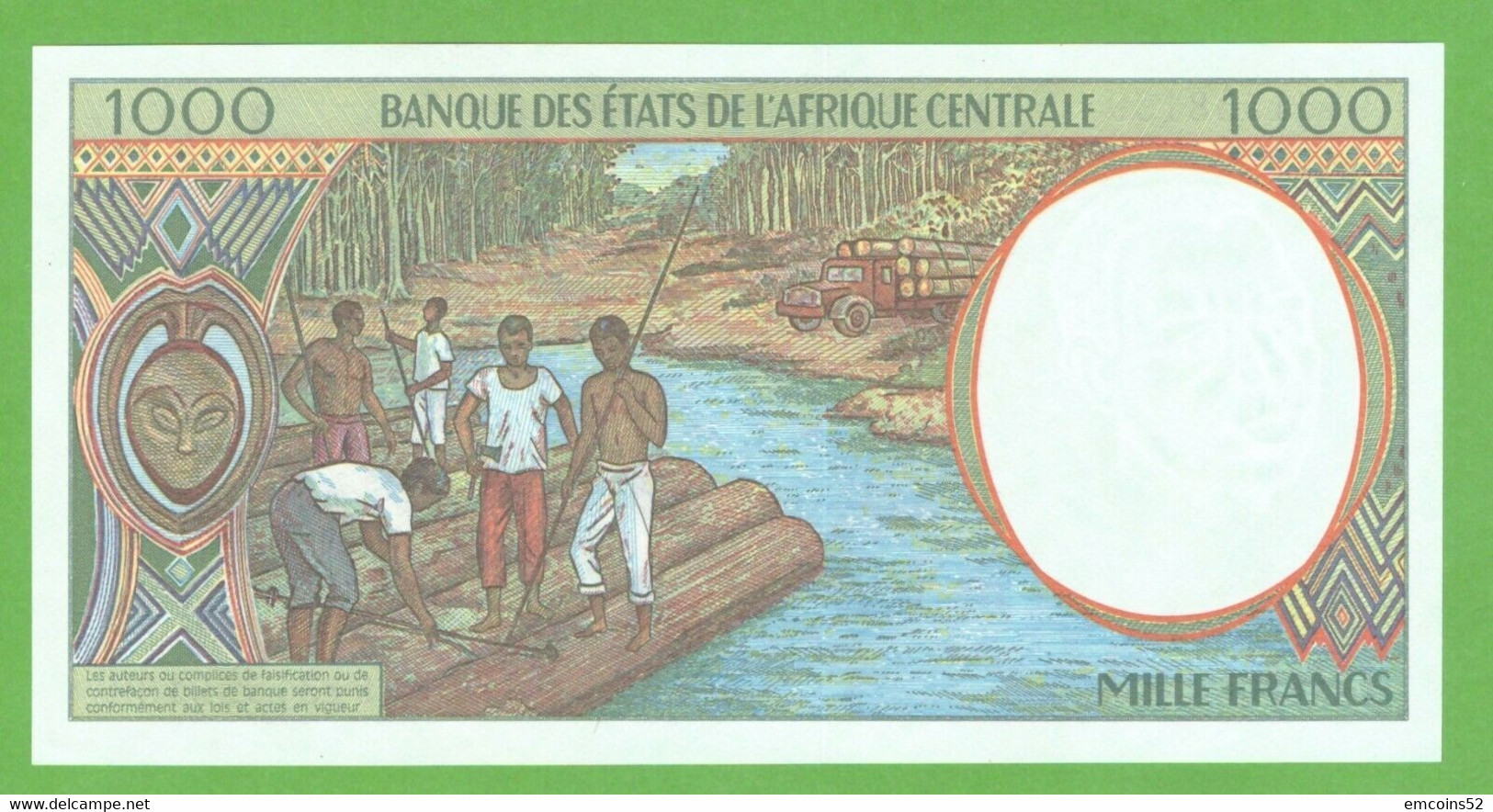 CHAD C.A.S. 1000 FRANCS 1994  P-602Pb ABOUT UNC - Tchad