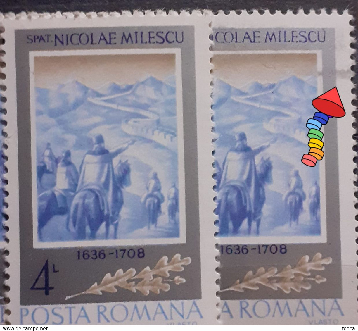 Errors Romania 1983  # Mi 4018 Printed With Horizontal Line Color Gray Unused Mnh - Variétés Et Curiosités