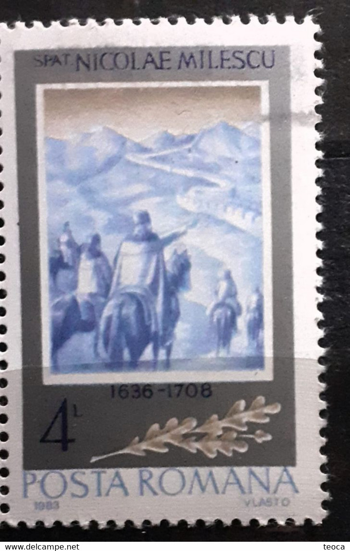 Errors Romania 1983  # Mi 4018 Printed With Horizontal Line Color Gray Unused Mnh - Variétés Et Curiosités