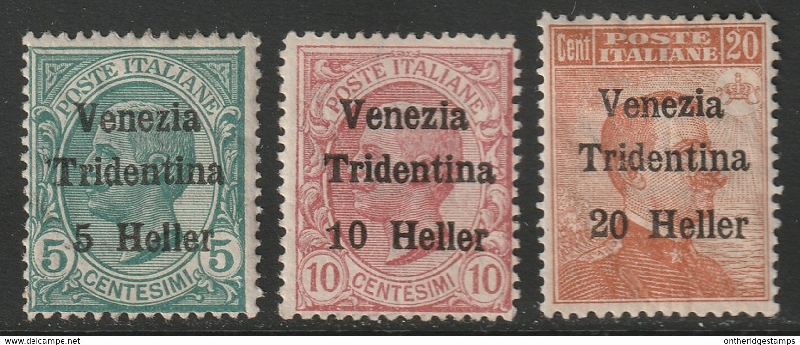 Austria 1918 Sc N61-3 Italian Occ Trentino Sa 28-30 Yt 28-30 Set MH* - Trento