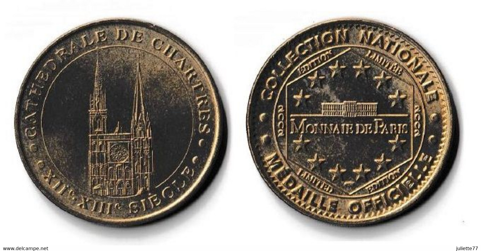 Jetons - MDP 2002- CHARTRES / Cathédrale De Chartres, XIIème-XIIIème Siècle (édition Limitée) - 2002