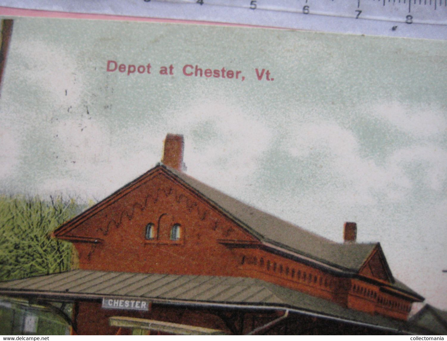 6 PUB postcards 1909  train station Vermont, SWIFT Beef Chicago, 3 are from Hotel CHAMBERLIN fortress Monroe Virginia