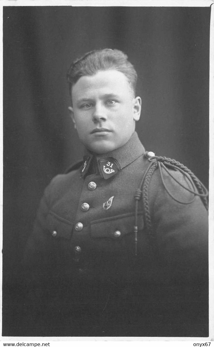 Carte Photo Militaire Français-68-MULHOUSE-Haut-Rhin-31 ème Régiment BCP CHASSEURS à PIED-Insigne-Béret-Photo Schmitt - Regimenten