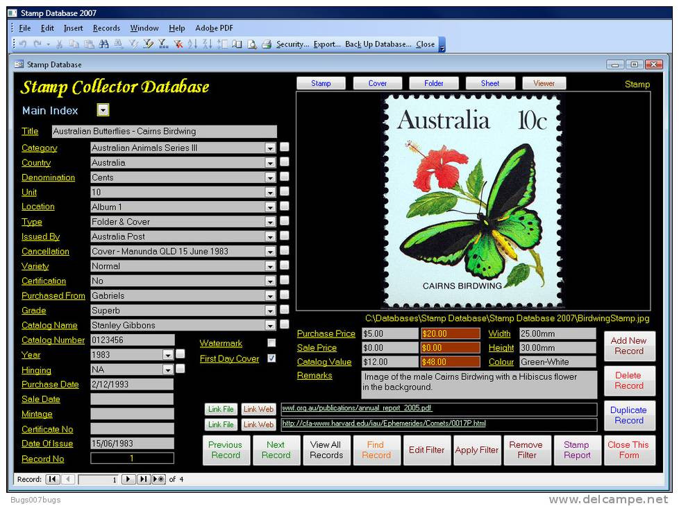 Stamp Collectors Image Database Software Pro - Engels