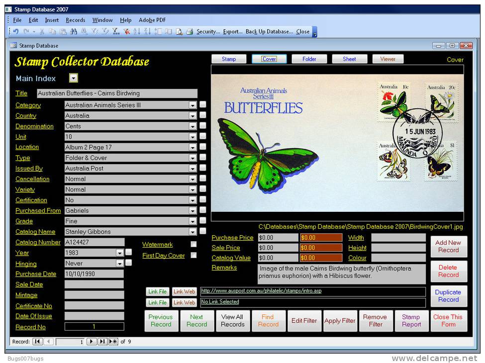 Stamp Collectors Image Database Software Pro - Englisch