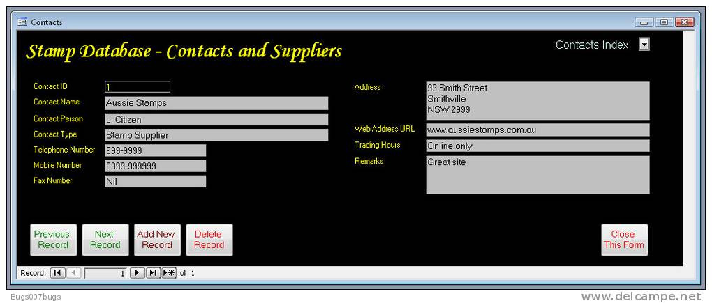 Stamp Collectors Image Database Software Pro - Engels