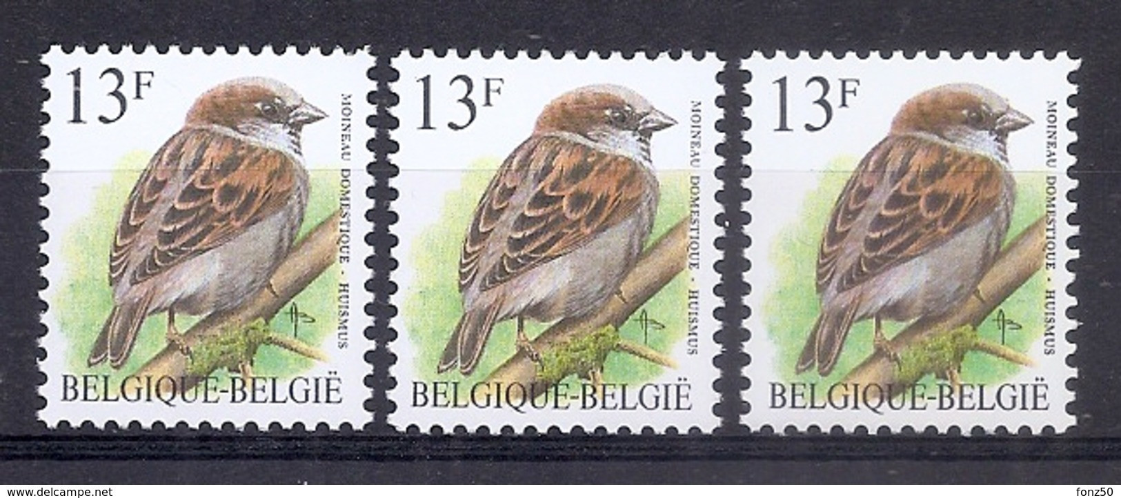 BELGIE * Buzin * Nr 2533 * Postfris Xx * WITTE + GROENE GOM + FLUOR PAPIER - 1985-.. Vögel (Buzin)
