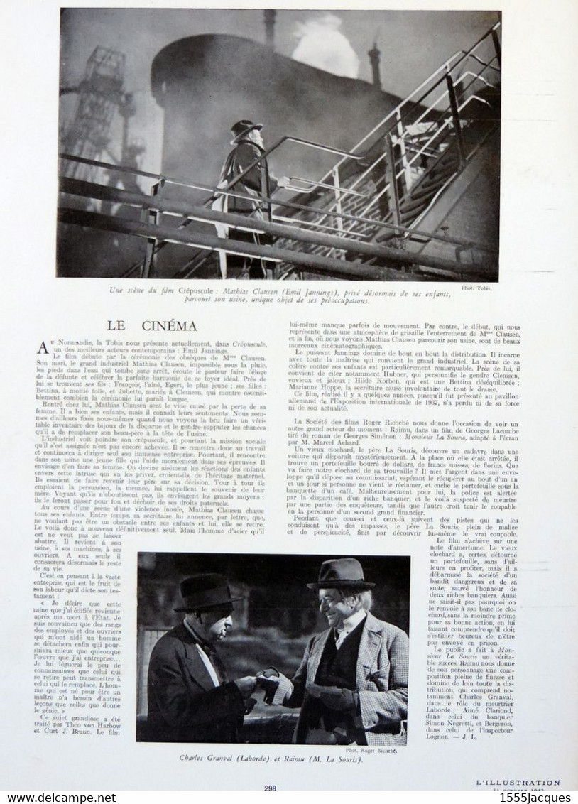 L'ILLUSTRATION N° 5199 31-10-1942 CREUSOT R.A.F. STALINGRAD PHOTOGRAPHIE 1942 JACQUES-EMILE BLANCHE LESDIGUIÈRES RAIMU