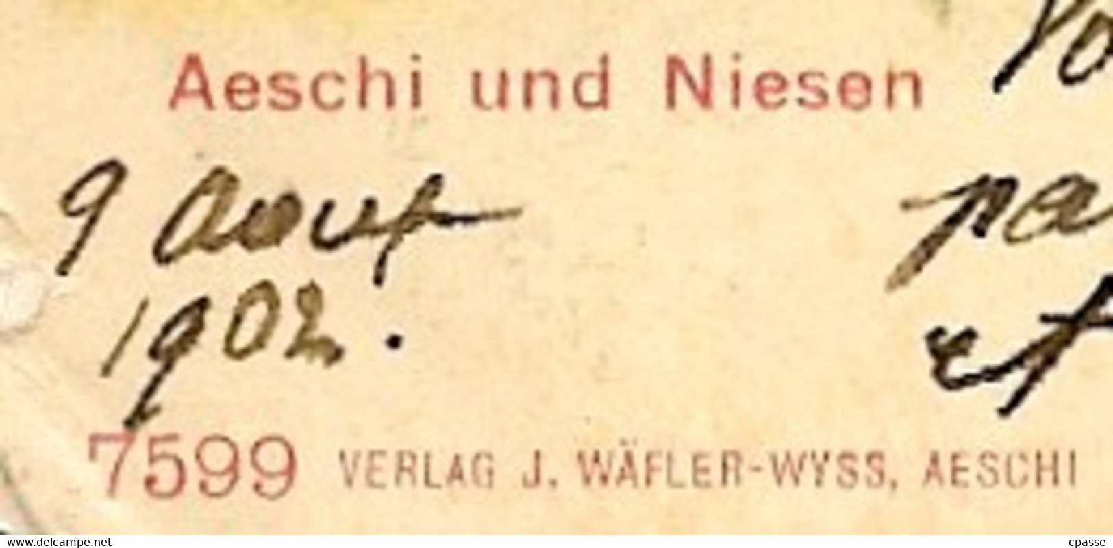 En L'état, CPA Suisse BE - AESCHI Und NIESEN ° Verlag J. Wäfler-Wyss N° 7599 - Aeschi Bei Spiez