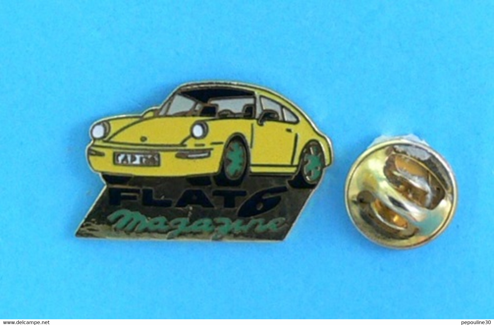 1 PIN'S //   ** PORSCHE 964 CARRERA 2 / FLAT6 MAGAZINE ** . (Fraisse) - Porsche