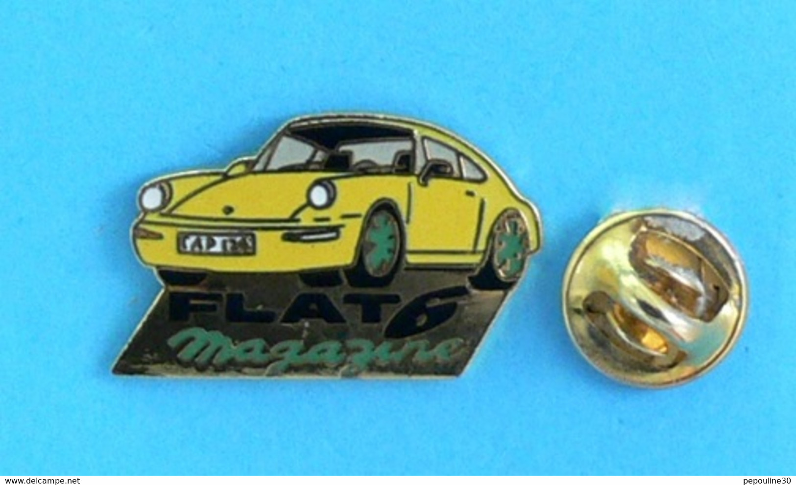 1 PIN'S //   ** PORSCHE 964 CARRERA 2 / FLAT6 MAGAZINE ** . (Fraisse) - Porsche