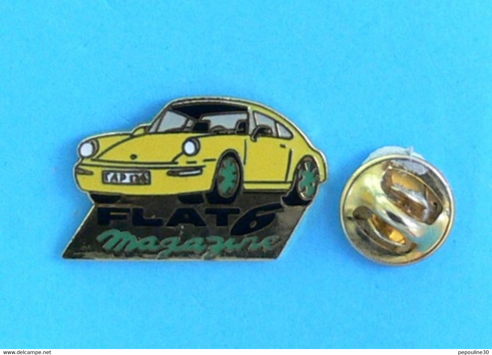 1 PIN'S //   ** PORSCHE 964 CARRERA 2 / FLAT6 MAGAZINE ** . (Fraisse)