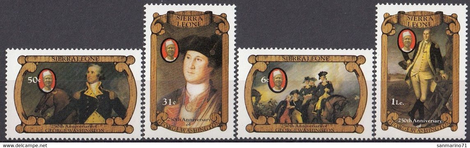 SIERRA LEONE 683-686,unused,Washington - George Washington