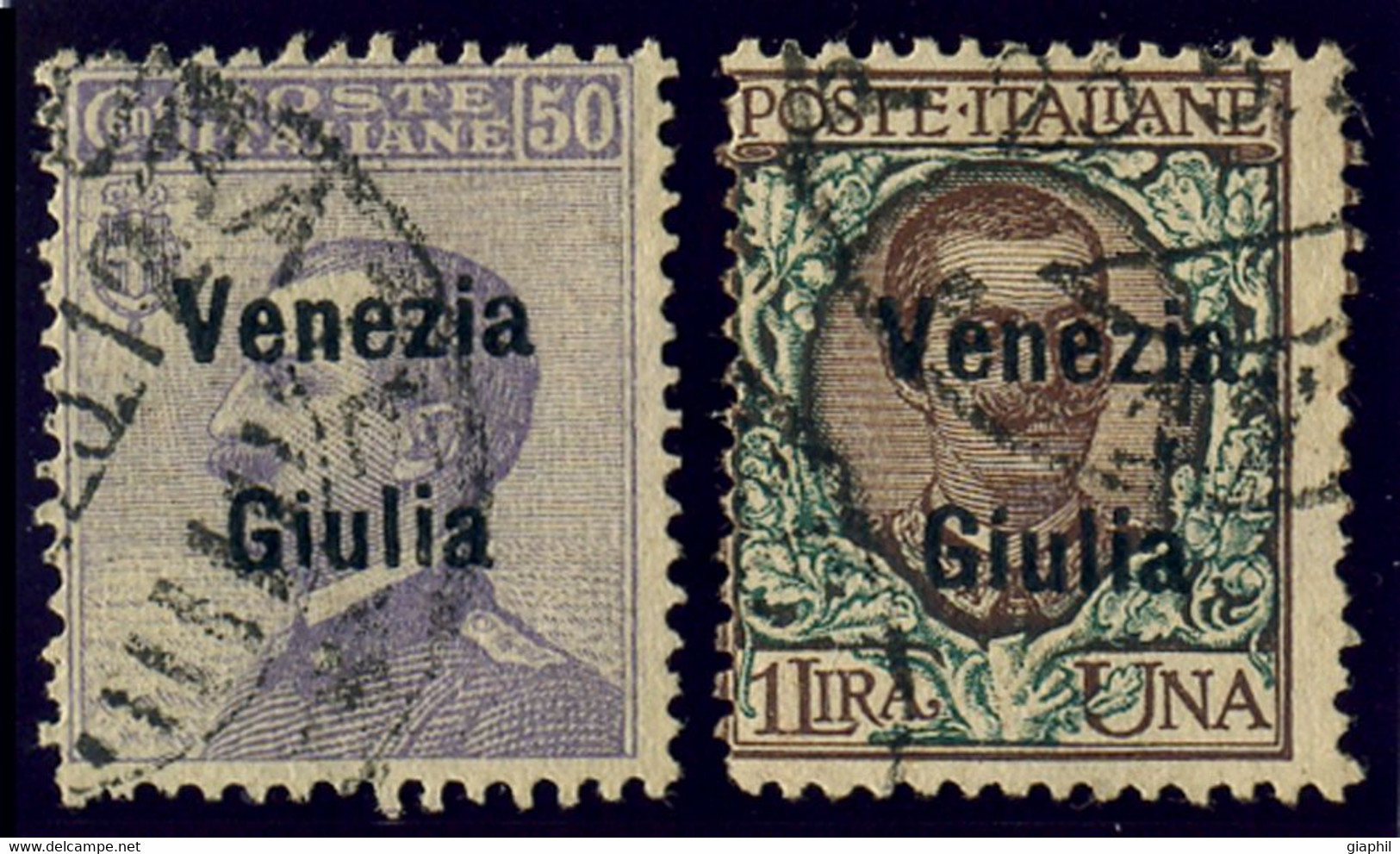 ITALY ITALIA VENEZIA GIULIA 1918-19 50 C,, 1 L. (Sass. 27, 29) USATI OFFERTA! - Vénétie Julienne