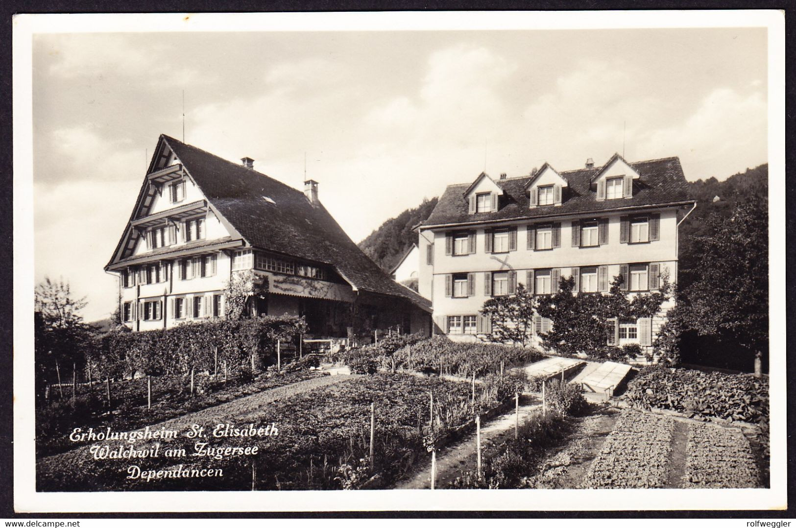 1936 Gelaufene Foto AK Erholungsheim In Walchwil Mit Gemüsegarten. Leicht Bügig. - Walchwil