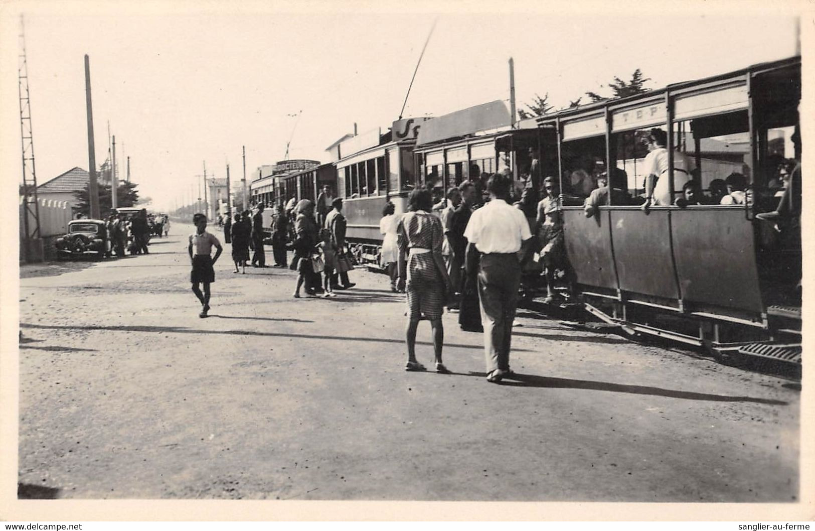 CPA 66 CANET PLAGE DEPART DU TRAMWAY DE PERPIGNAN - Canet Plage