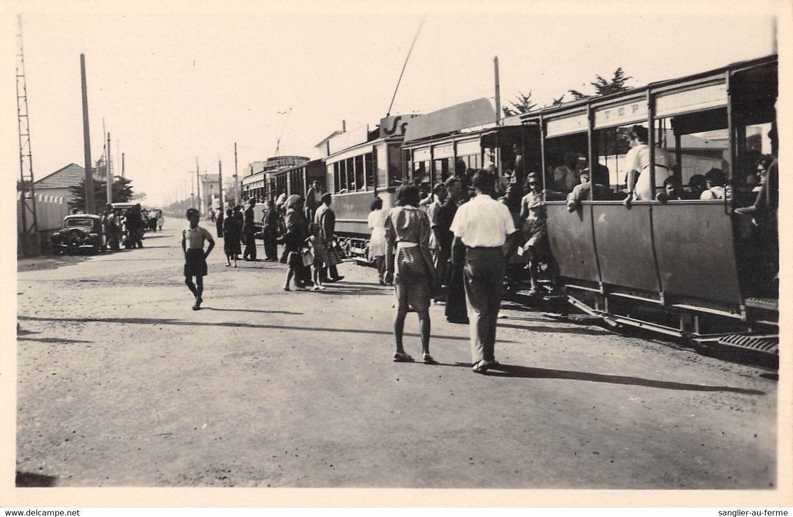 CPA 66 CANET PLAGE DEPART DU TRAMWAY DE PERPIGNAN - Canet En Roussillon