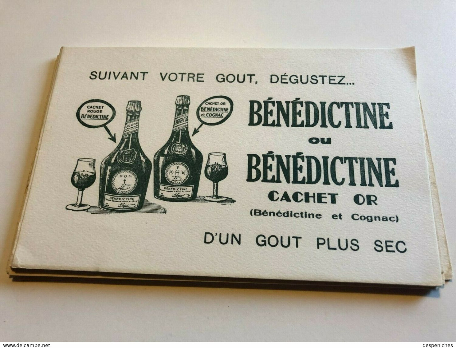 Buvard Publicitaire Vintage Bénédictine 22cm X 14cm - Liquore & Birra