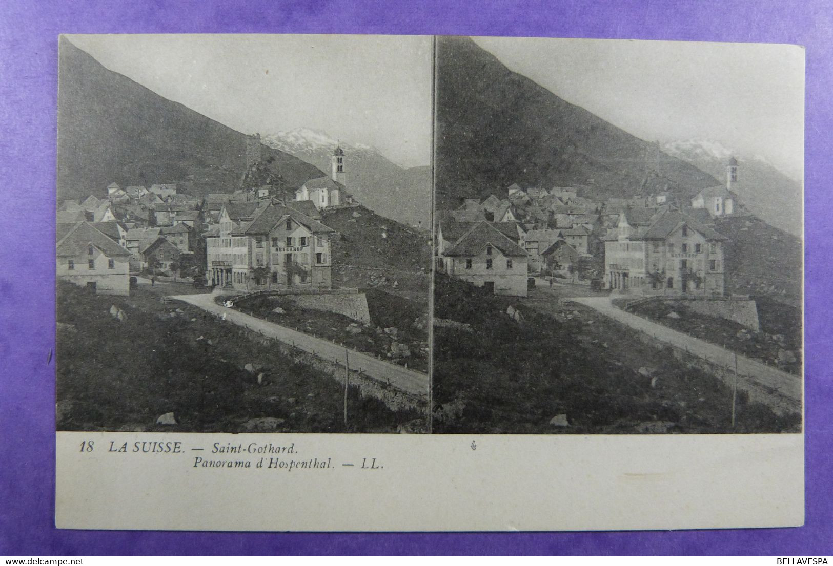 Cpa Stéréoscopique St Gothard Hospenthal Chemin De Fer De La Jungfrau - Station De La Petite Scheideck. N°11 L.L. & 18 - Cartes Stéréoscopiques