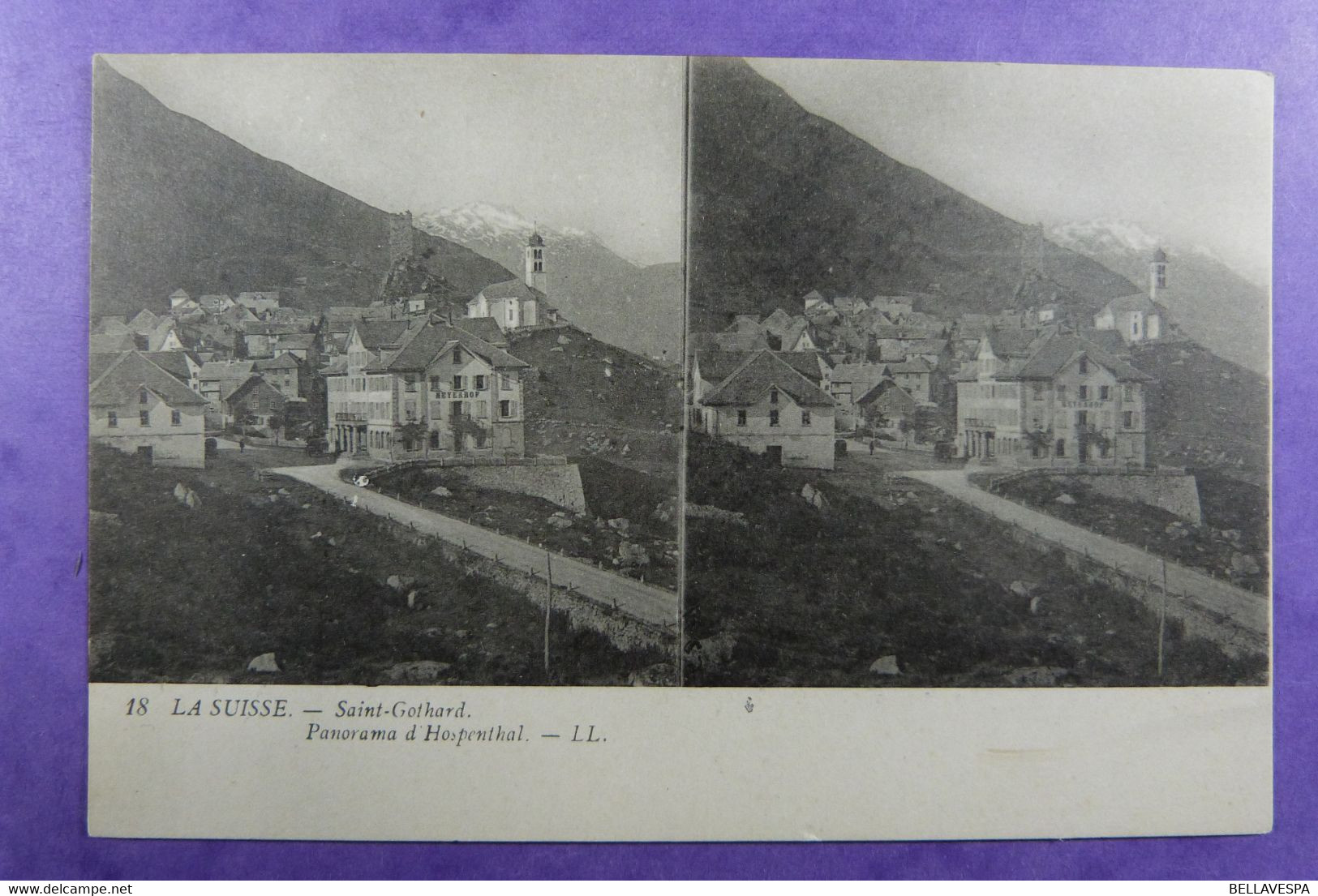 Cpa Stéréoscopique St Gothard Hospenthal Chemin De Fer De La Jungfrau - Station De La Petite Scheideck. N°11 L.L. & 18 - Stereoscopische Kaarten