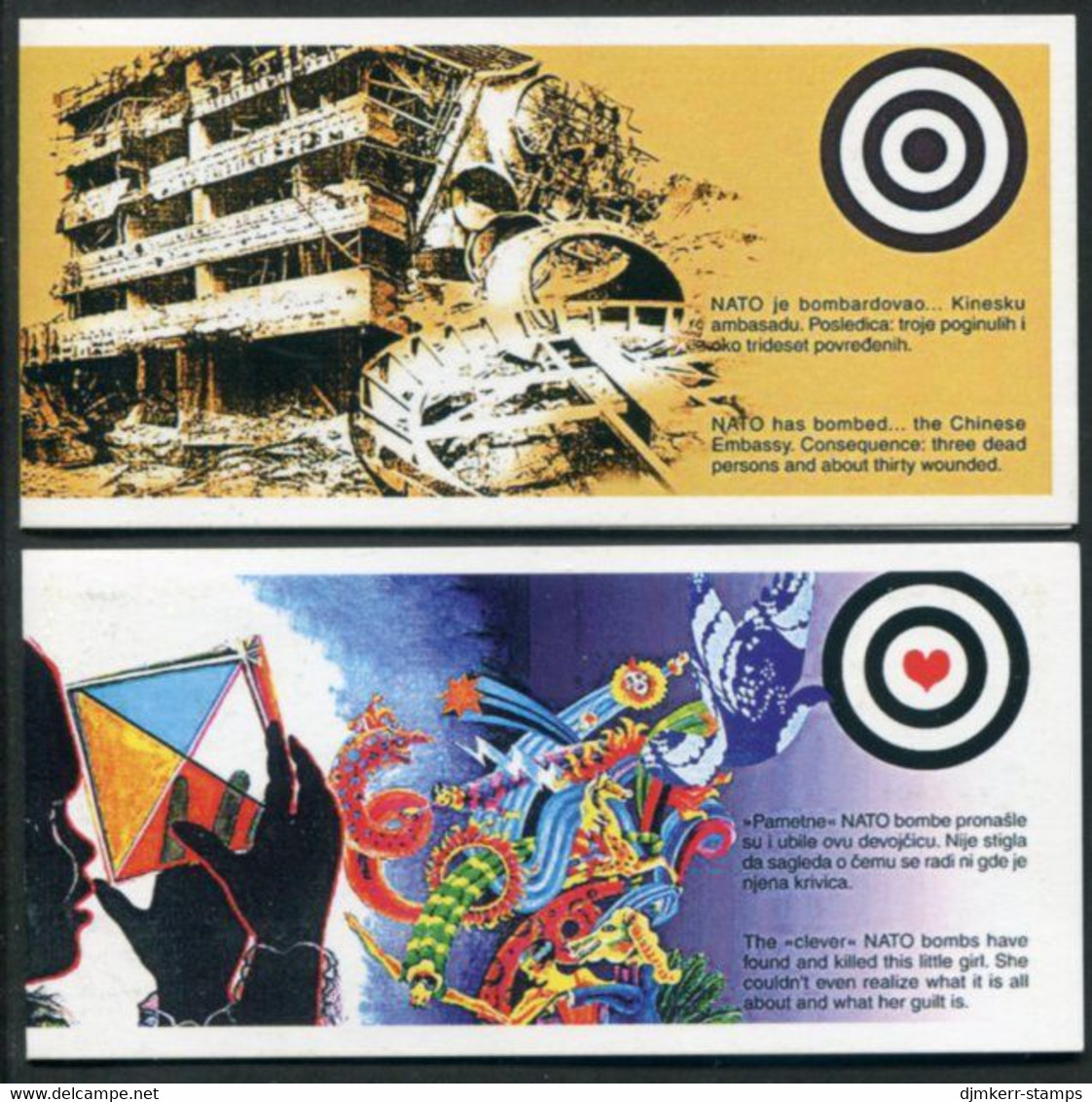 YUGOSLAVIA 1999 "Targets" X 10 In Propaganda Booklets MNH / **.  Michel 2906-07 - Ungebraucht