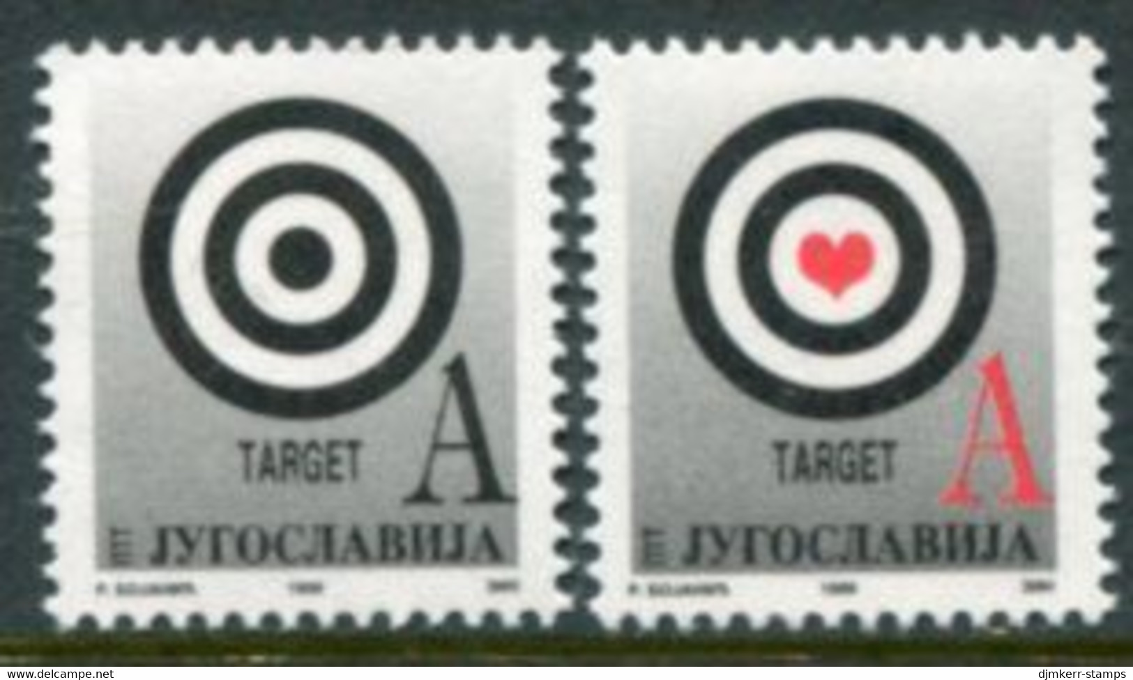 YUGOSLAVIA 1999 "Targets" Anti-war Propaganda  MNH / **.  Michel 2906-07 - Unused Stamps