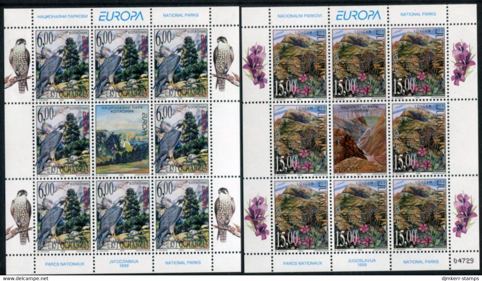 YUGOSLAVIA 1999 Europa: Nature Protection Sheetlets  MNH / **.  Michel 2910-11 - Blocks & Kleinbögen