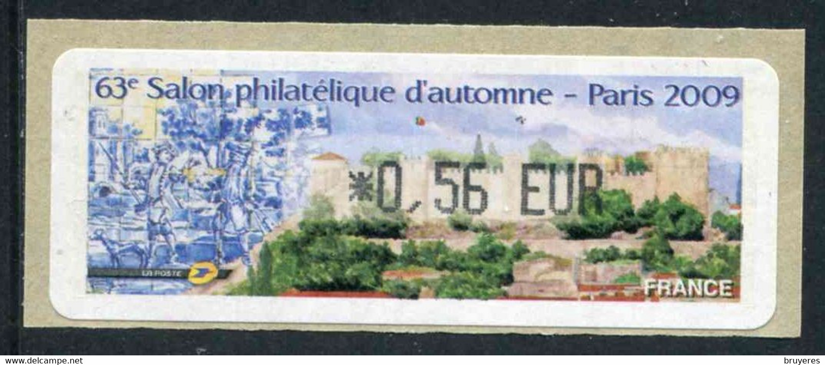 LISA 1 De 2009 - " ***0,56 EUR - 63e SALON PHILATELIQUE D'AUTOMNE - PARIS 2009 - Illustration : LISBONNE" - 1999-2009 Illustrated Franking Labels