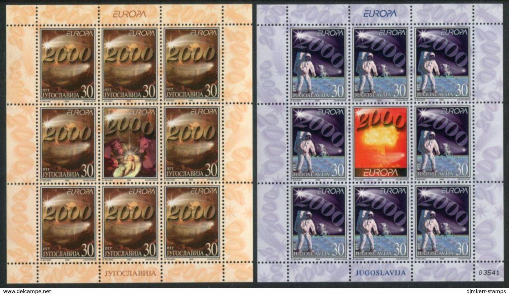YUGOSLAVIA 2000 Europa: Milennium Sheetlets  MNH / **.  Michel 2975-76 Kb - Blocs-feuillets