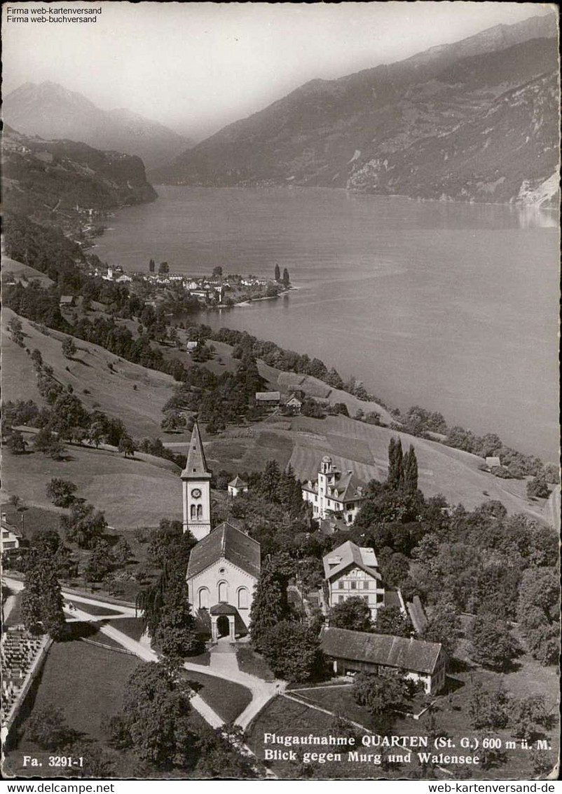 1063536 - Flugaufnahme Quarten (St. G.) 600 M ü.M. Blick Gegen Murg Und Walensee - Quarten