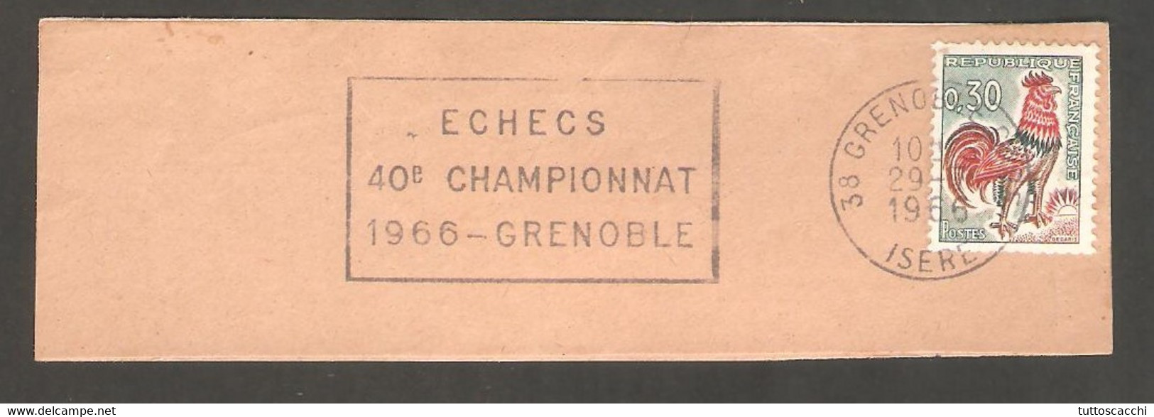 France 1966 Grenoble - Chess Cancel On Fragment - Echecs
