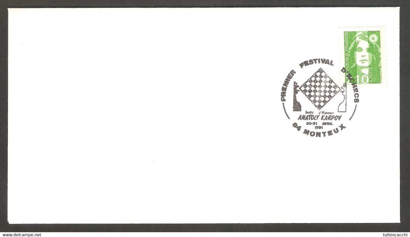 France 1984 Monteux - Chess Cancel On Envelope - Echecs