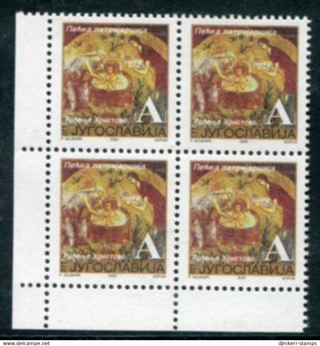 YUGOSLAVIA 2000 Definitive Rate A: Fresco Block Of 4 MNH / **.  Michel 2999 - Unused Stamps