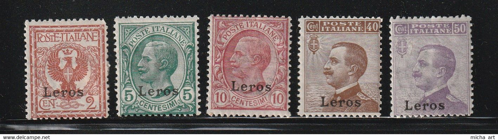 Italian Colonies 1912 Greece Aegean Islands Egeo Lero Leros No 1-7 (except 4,5) Lot MNH / MH (B353-13) - Egeo (Lero)