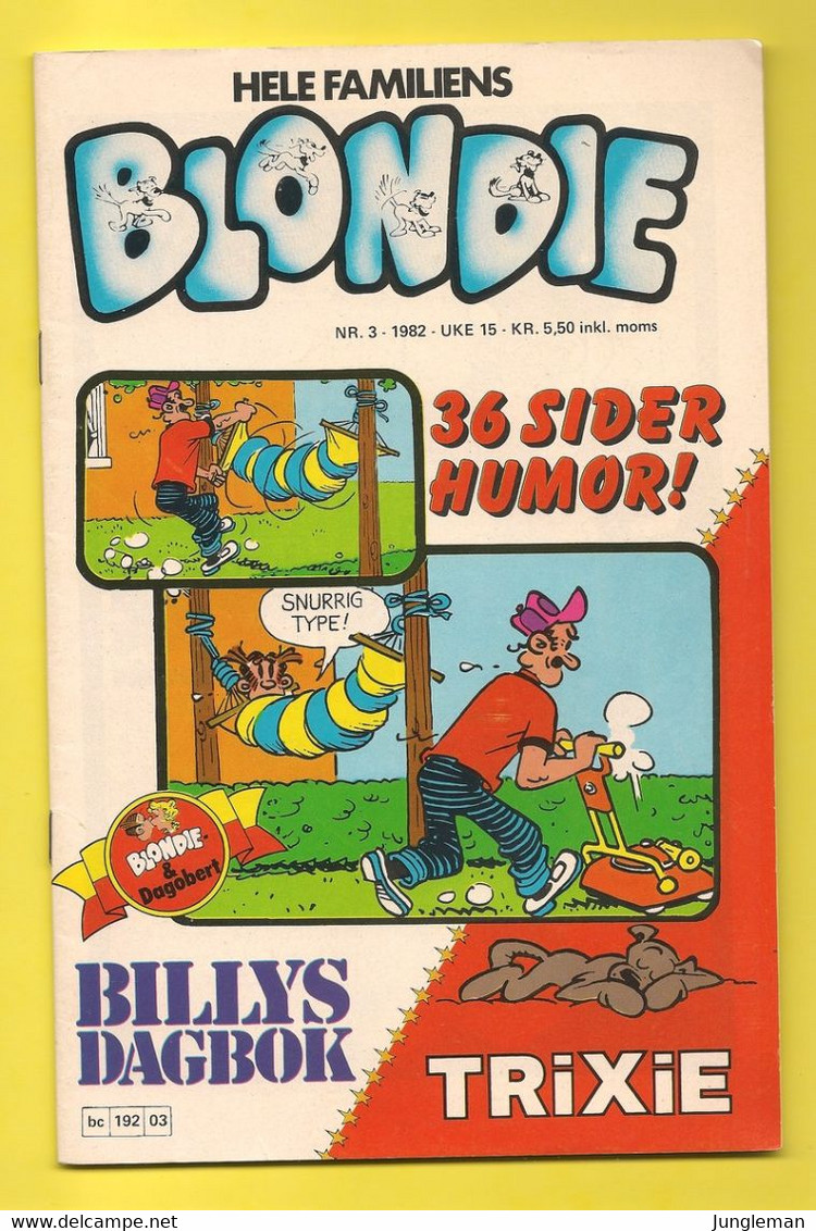 Hele Familiens Blondie N°3 - Publisher Semic / Nordisk Forlag AS - In Danish Or Swedish - Year 1982 - - Idiomas Escandinavos