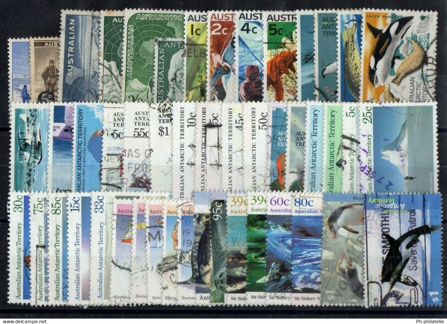 AUSTRALIE ANTARCTIQUE: SERIE DE 48 TIMBRES OBLITERES - Usati