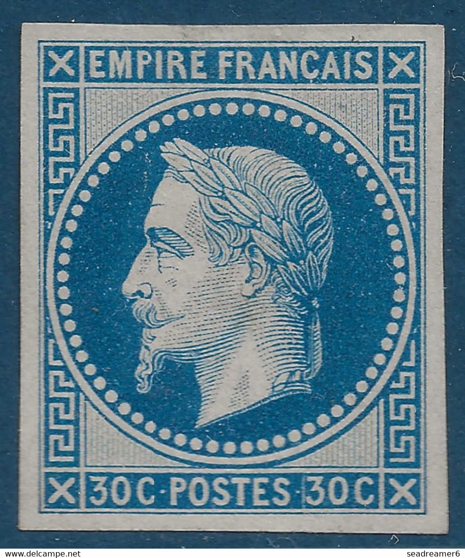 France Napoléon Type Lauré Essai à 30c En Bleu Papier Normal TTB Cote : 100 € - Otros & Sin Clasificación