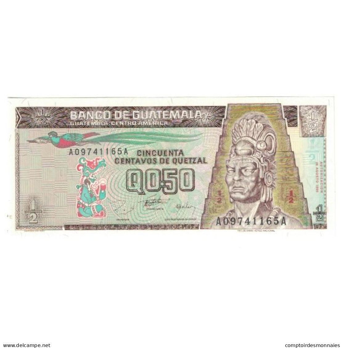 Billet, Guatemala, 1/2 Quetzal, 1996, 1996-08-28, KM:96a, NEUF - Guatemala