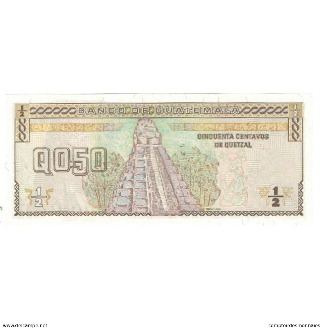 Billet, Guatemala, 1/2 Quetzal, 1996, 1996-08-28, KM:96a, NEUF - Guatemala