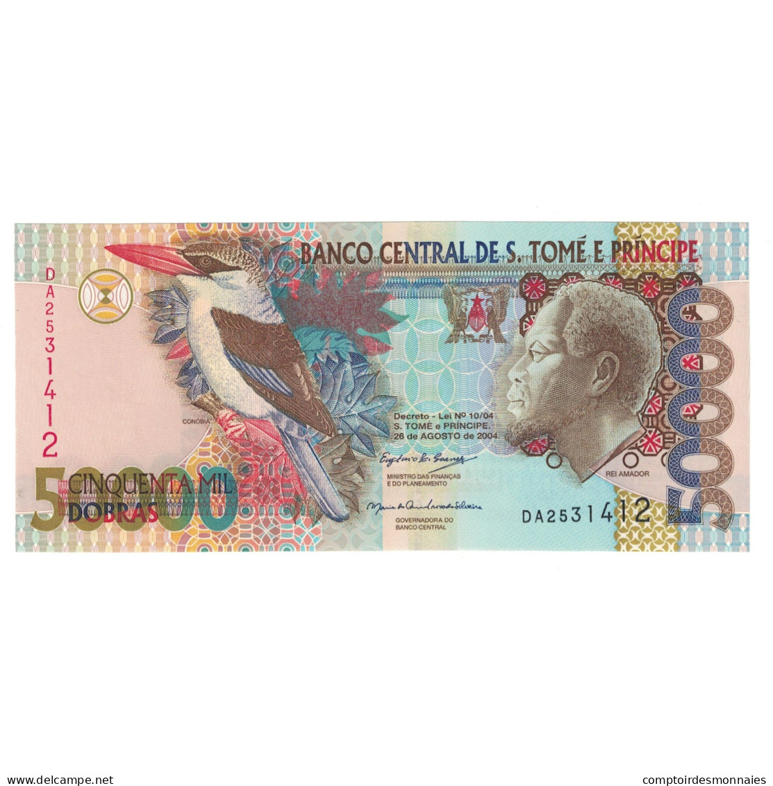 Billet, Saint Thomas And Prince, 50,000 Dobras, 2004, 2004-08-26, KM:68a, NEUF - Sao Tome En Principe