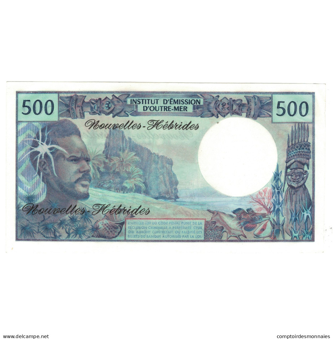 Billet, New Hebrides, 500 Francs, KM:19c, SPL - Papeete (Polinesia Francesa 1914-1985)