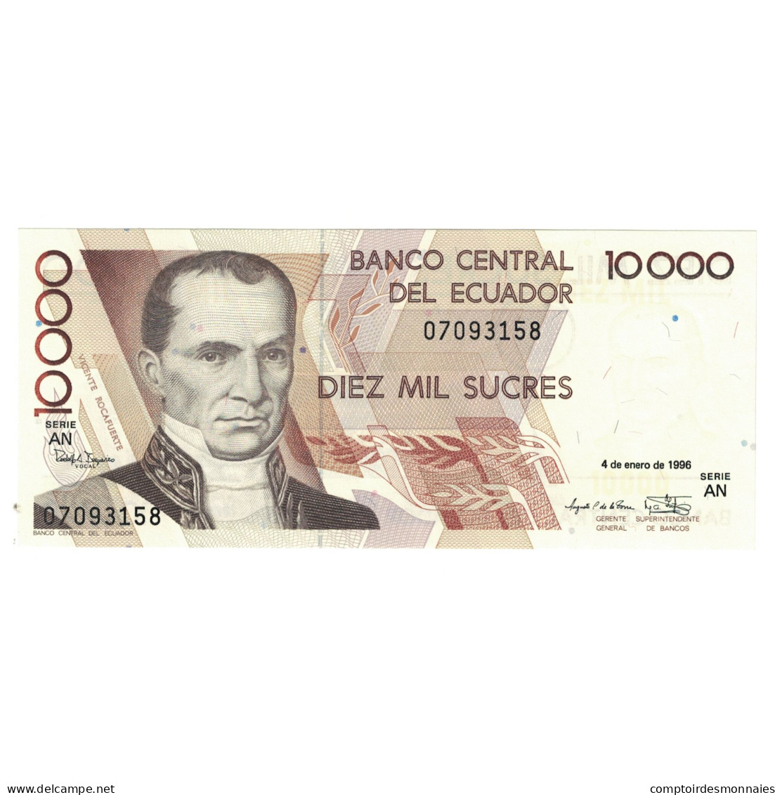 Billet, Équateur, 10,000 Sucres, 1996, 1996-01-04, KM:127a, NEUF - Equateur